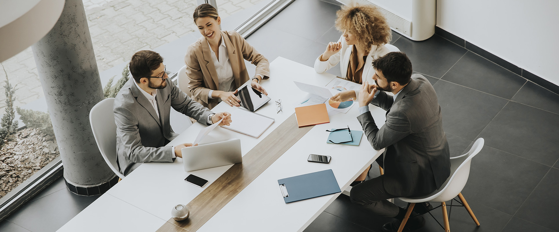 Multiethnic business people working together in the office