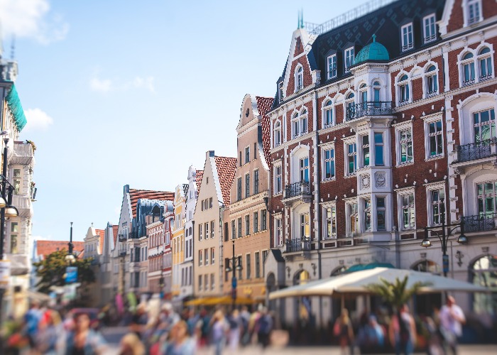 View of rostock city old town market square with town hall historical center germany jpg